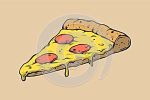 Pizza food menu for restaurant and cafe. Design template with hand-drawn graphic elements in doodle style. Good for leaflets, card