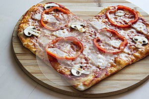 Pizza in the form of a heart