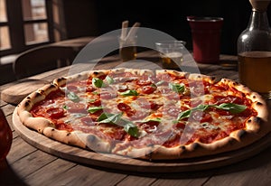 Pizza fresh from the woodfired. Generative AI