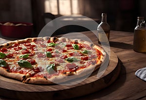 Pizza fresh from the woodfired. Generative AI