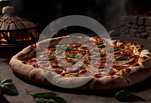 Pizza fresh from the woodfired. Generative AI