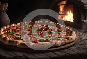 Pizza fresh from the woodfired. Generative AI