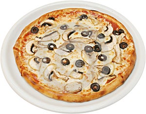 Pizza Fungi with tomatoes cheese and mushrooms