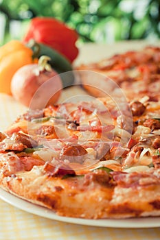 Pizza ham cheese ,italian food