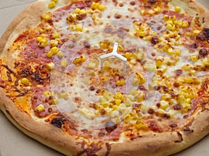 Pizza with Ham and Corn