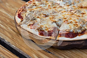 Pizza with Ham and Mushroom