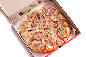 Pizza ham and mushroom