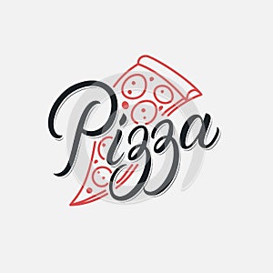 Pizza hand written lettering logo