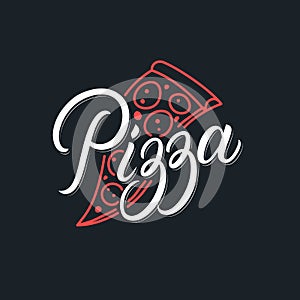 Pizza hand written lettering logo