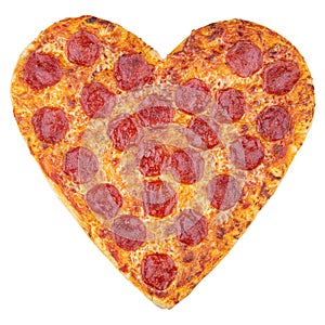 Pizza. Heart Pizza. Heart shaped pizza. Happy St. Valentine\'s day. Love symbol. Classic thin crust unsliced pizza