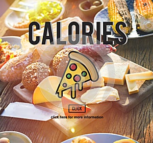 Pizza Icon Fast food Unhealthy Snacks Calories Fat Concept