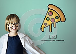 Pizza Icon Fast food Unhealthy Snacks Calories Fat Concept