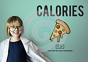 Pizza Icon Fast food Unhealthy Snacks Calories Fat Concept