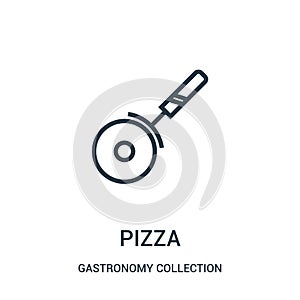 pizza icon vector from gastronomy collection collection. Thin line pizza outline icon vector illustration