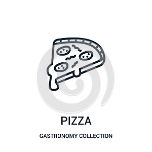 pizza icon vector from gastronomy collection collection. Thin line pizza outline icon vector illustration