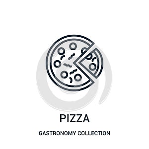 pizza icon vector from gastronomy collection collection. Thin line pizza outline icon vector illustration