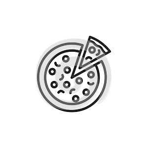 Pizza icon vector illustration. Food and cooking