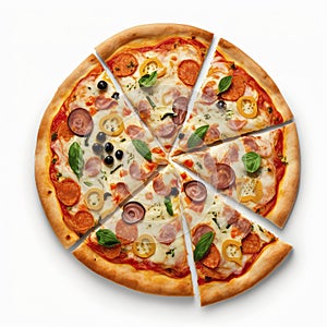 Pizza isolate on white background.