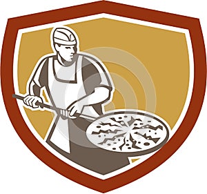 Pizza Maker Baking Bread Shield Retro