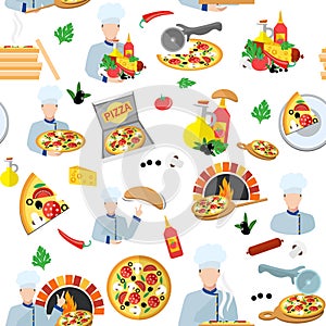 Pizza Maker Seamless Pattern
