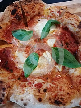 Pizza Margherita. Pizza italiana fatta in casa. Cucina locale. Freetime! photo