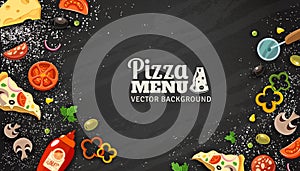 Pizza Menu Chalkboard Background