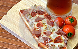 Pizza And Microbrew Meal