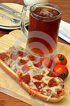 Pizza And Microbrew Meal