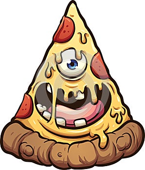 Pizza monster with a single eye