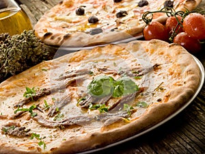 Pizza napoli and capricciosa-