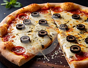 Pizza with olives