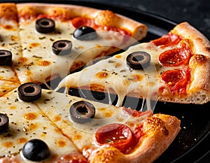 Pizza with olives