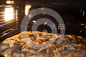 Pizza in the oven