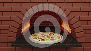 Pizza oven - loopable 3d render