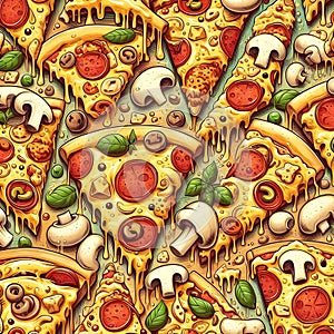 Pizza Party Pattern.