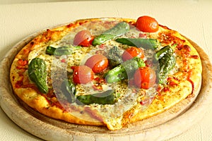 Pizza with peperoni photo