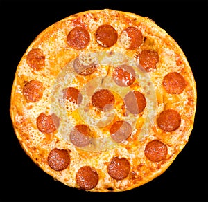 Pizza with peperoni, clipping path photo