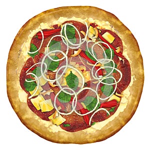 Pizza pepperoni is perfect for you to design your restaurant menus 3d rendering