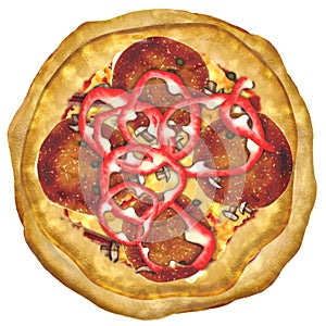 Pizza pepperoni is perfect for you to design your restaurant menus 3d rendering