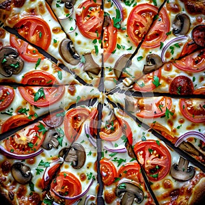 Pizza Perfection: A Slice of Heaven. Sliced pizza.
