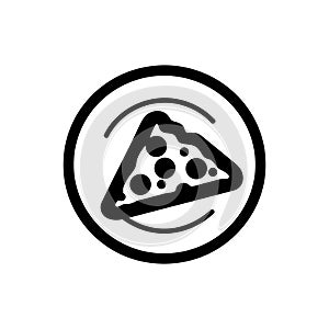 Pizza piece on plate icon