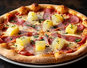 Pizza with pineapples