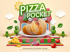 Pizza pocket ad template