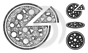Pizza Polygonal Web Vector Mesh Illustration