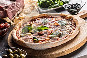 Pizza Quatro Stagioni four seasons traditional italian meal from photo