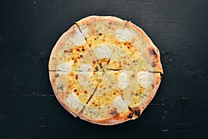 PIZZA QUATTRO FORMAGGI. Italian cuisine.