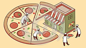 Pizza Restaurant, Culinary Scene, vector design Generative AI