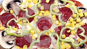 Pizza salami toppings photo