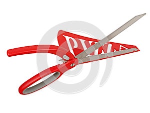 Pizza scissors isolated