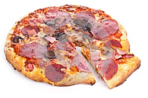 Pizza with slice